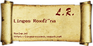 Linges Roxána névjegykártya